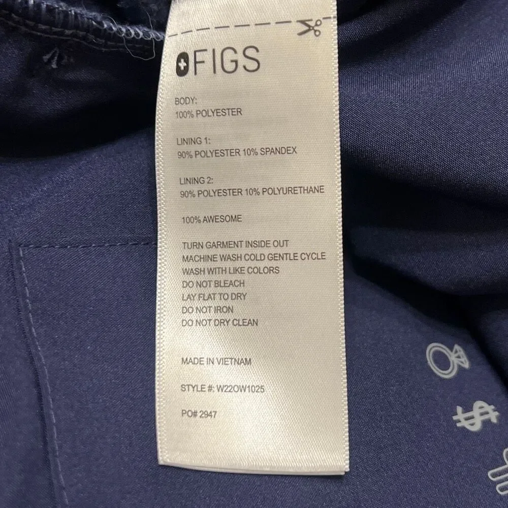 FIGS Women's Fleece On-Shift Full Zip Sweater-Knit Jacket Heather Blue Medium